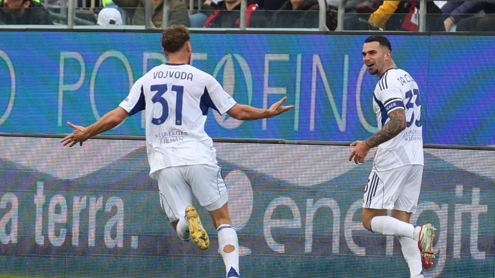 La festa di Vojvoda e Da Cunha dopo il gol del 1-2