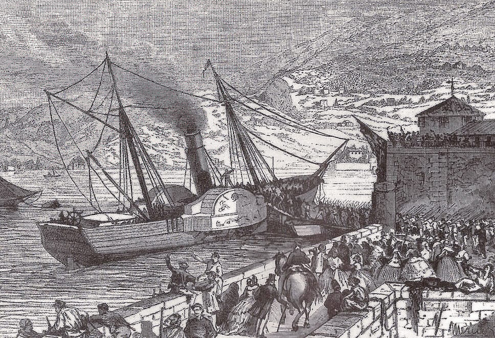 In battello a vapore nel Risorgimento