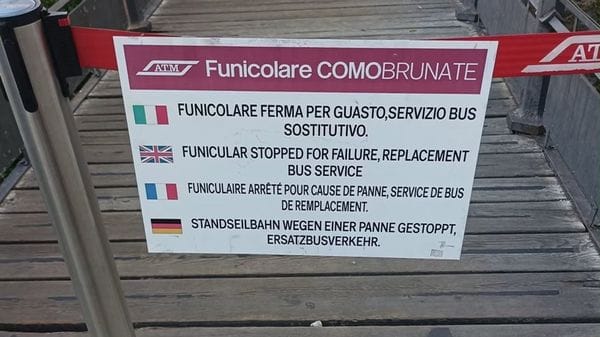 Funicolare guasta, attivato il servizio sostitutivo con il bus