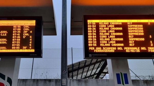 Trasporti in tilt: da stasera scatta lo sciopero nazionale dei treni di 24 ore
