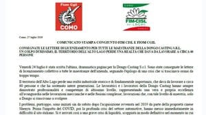 Dongo Casting, è finita: consegnate le lettere di licenziamento collettivo a 60 persone 