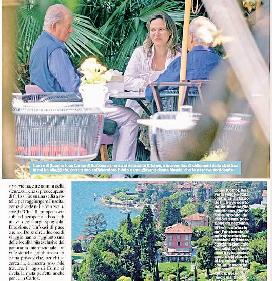 Vacanza lariana per Juan Carlos: relax in una villa di Mezzegra