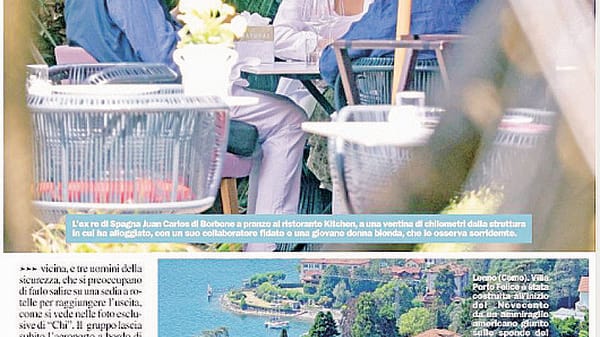 Vacanza lariana per Juan Carlos: relax in una villa di Mezzegra