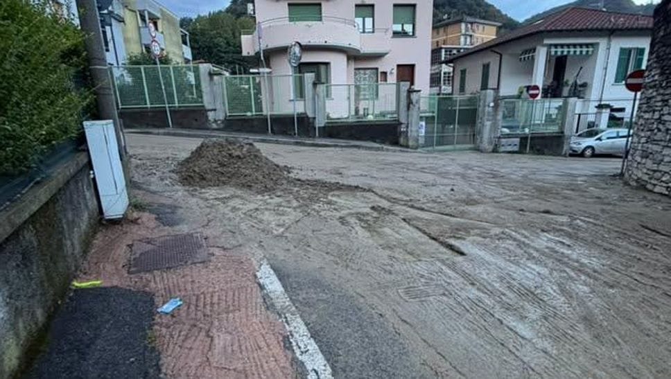 Temporale su Como e provincia: chiusa via Montegrappa e fiumi di fango a Blevio